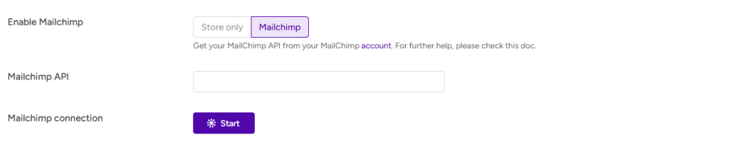 Mailchimp Settings